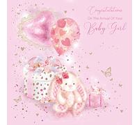 Cherry Orchard Congratulations on the Birth of your New Baby Girl, Greeting Card for New Baby from