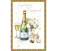 Cherry Orchard , Congratulations on your Engagement card | Luxury Champagne Design finished with a Gold Foil Border | Card For Engagement Congratulations, complete with Envelope