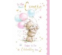 Cherry Orchard Cousin Birthday Card | Cute Birthday Card for Cousin| Adorable Teddy Bear & Balloons - Thoughtful Verse | Luxury Insert | Complete with envelope
