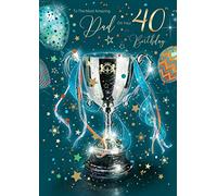 Cherry Orchard Dad 40th X Large Happy Birthday Card with Gold Foil detailing and Gold Envelope from Grayson Range