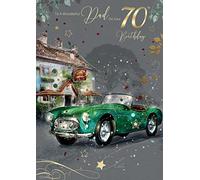 Cherry Orchard Dad 70th Birthday Card from the Grayson Range complete with Gold Envelope and Gold Foil Detailing