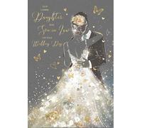 Cherry Orchard Daughter and Son in Law Wedding Day card, part of the Gorgeous Grace range, from Comes complete with Gold envelope & a pretty gold foil finish.