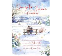 Cherry Orchard Daughter & Fiance Christmas Card - Traditional Design - Couple in the Snow | Luxury Christmas Card for Daughter and Fiance -Gold Foil Finish- Heartfelt Verse & Insert -Envelope Included