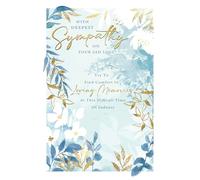 Cherry Orchard | Deepest Sympathy Card | Sorry for your Loss card | Thinking of You at this Difficult time | Elegant Blue & Gold foliage | Complete with Envelope