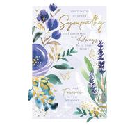 Cherry Orchard | Deepest Sympathy Card | Sympathy Card | Thinking of You | Sorry for your Loss | Purple Watercolour Floral design with elegant gold foil | Complete with Envelope