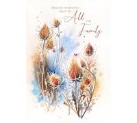 Cherry Orchard | Deepest Sympathy to All the Family | Sympathy Card | Thinking of You | Sorry for your Loss | Watercolour design with elegant gold foil font | Complete with Envelope