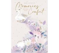 Cherry Orchard | Elegant Sympathy Card - May Gentle Memories Bring You Comfort - Swan & Floral Bereavement Card - Sending You Deepest Sympathy - Complete with Envelope
