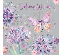 Cherry Orchard, Enchanting Floral Ladies Birthday Card, Butterflies and Flowers, Complete with Envelope
