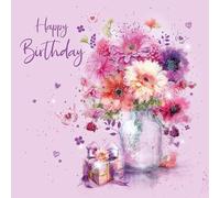 Cherry Orchard, Enchanting Floral Ladies Birthday Card, Butterflies and Flowers, Complete with Envelope