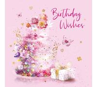 Cherry Orchard, Enchanting Ladies Birthday Card, Birthday Cake & Beautiful Flowers, Complete with Envelope