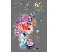 Cherry Orchard Fabulous Friend Milestone Age 60 Female 60th Birthday Greeting Card - from the Gorgeous Grace Range - Glitter & Foil Finished (60th)