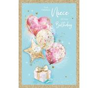 Cherry Orchard Fabulous Niece Birthday Card - Charming Birthday Balloons design from Beautiful Foil Border Finish, complete with Envelope