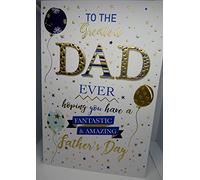 Cherry Orchard Father's Day Greeting Card, 'Greatest Dad Ever' Theme, Balloon & Gold Foil Design, with Envelope