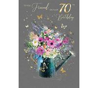 Cherry Orchard Female Wonderful Friend 70th Age 70 Birthday Card - Flowers Watering Can