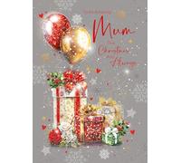 Cherry Orchard | Festive Mum Christmas Card | Christmas card for an Amazing Mum | Red & Gold Flowers & Gifts | Gold Foil | Complete with envelope