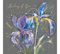 Cherry Orchard Floral 'Thinking of You' Greeting card, From the Gorgeous Grace range, Square card finished with Beautiful gold foil details.