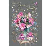Cherry Orchard Gran Birthday Card from the Grace Range complete with Gold Envelope and Gold Foil Detailing
