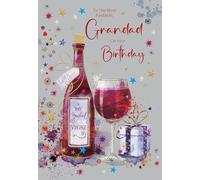 Cherry Orchard | Grandad Birthday Card | Stylish Red Wine Design | Gold Foil Stars | Celebrate a Fantastic Grandad’s Special Day | Complete with Envelope