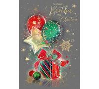 Cherry Orchard 'Great Brother' Christmas card, From the ever-popular Grace & Grayson range, finished with gold foil text and detail, comes complete with Gold envelope