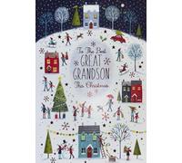 Cherry Orchard Great Grandson Christmas Card, Winter Village Scene, Snowy Design with Festive Decorations, Includes Envelope
