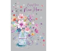 Cherry Orchard | Happy New Home Card | New Home Congratulations Card | Gorgeous Pastel Vase of Flowers | Gold Foil Finish| Complete with Envelope