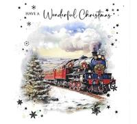 Cherry Orchard Have a Wonderful Christmas Greeting Card, Steam Train & Festive Tree Scene