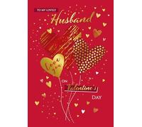 Cherry Orchard | Husband Valentines Card | Luxury Valentines Card for Husband | Stylish Red and Gold Heart Design | Luxury Insert