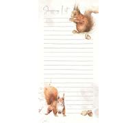 Cherry Orchard Jotter Pad Shopping list - 60 tear off sheets - To Do List Pad - Stationery Gifts - Watercolour Wildlife Artwork (RED SQUIRREL)