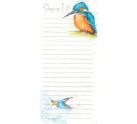Cherry Orchard Jotter Pad Shopping list - 60 tear off sheets - To Do List Pad - Stationery Gifts - Watercolour Wildlife Artwork (KINGFISHER)