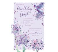 Cherry Orchard Ladies Birthday Card, Elegant Female Birthday Card, Charming Hummingbird floral design, Sentimental verse, Complete with envelope
