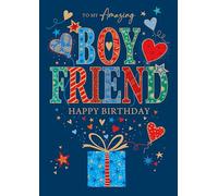 Cherry Orchard | Large Boyfriend Birthday Card |Bright & Jazzy Design | Luxury Insert | Gold foil & Embossed Finish| Complete with Envelope