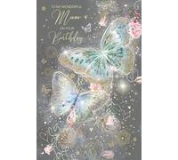 Cherry Orchard Large MUM Birthday greeting card, with Luxurious insert, Beautiful Butterfly design, finished with Gold foil details, from the Gorgeous Grace range.