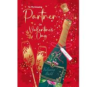 Cherry Orchard | Large Valentines Card for Partner | Luxury Champagne Bottle Design | Romantic Card with Luxury Insert | Complete with Envelope