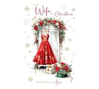Cherry Orchard | Large Wife Christmas Card | Gorgeous Festive Red dress design | Christmas card for Wife | Luxury Insert | Complete with Envelope