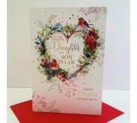 Cherry Orchard Loveliest Daughter And Son In Law Christmas Card - Robins Wreath