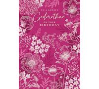 Cherry Orchard Lovely Godmother Birthday Card - Beautiful design Purple and white flowers - Gold Foil Finish - complete with envelope