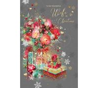 Cherry Orchard Luxurious Wife Christmas card, from the Gorgeous Grace range, complete with Gold envelope and finished with Gold foil detials