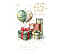 Cherry Orchard Luxury 65th Birthday Card for him, Stylish 65th Milestone Birthday card From, Finished with a Gold Foil Border