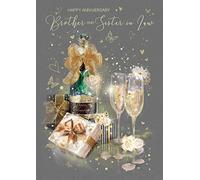 Cherry Orchard Luxury Brother & Sister in Law Anniversary Greeting Card - From The Grace Range - Gold Foil Finish and Gold Envelope