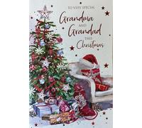 Cherry Orchard Luxury Christmas Card for Grandma and Grandad, Traditional Festive Tree Design with Verse, Premium Quality