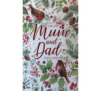 Cherry Orchard Luxury Christmas Card for Mum and Dad, Winter Robin Design with Holly and Berries, Red Foil Lettering, with Matching Envelope