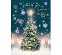 Cherry Orchard Luxury Christmas card 'For the Both of you' From Traditional Christmas tree design, Finished with Gold foil text,comes with envelope.