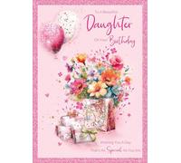 Cherry Orchard , Luxury Daughter Birthday card, Beautiful Floral Design, Pink foil Border, complete with Envelope