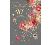 Cherry Orchard Luxury Granddaughter 40th Birthday Card, from the Gorgeous Grace range, from Beautiful Floral design with Gold foil detailing, comes complete with Gold envelope.