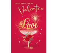 Cherry Orchard | Luxury Valentines Day Card | Valentines Card for Him/Her | Happy Valentines Day | Romantic Red & Gold Sparkling Champagne Design| Gold Foil Finish | Complete with Envelope