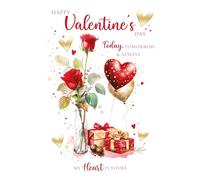 Cherry Orchard | Luxury Valentines Day Card | Valentines Card for Him/Her | Romantic Red Rose Design| Gold Foil Finish |