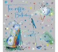 Cherry Orchard Men's Golf Birthday Card,Tee-riffic Birthday, Golf Lover Birthday Card, finished with Gold foil, complete with Envelope