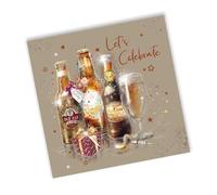 Cherry Orchard Men's Happy Birthday Card, Birthday card for him,Beer Bottle Design finished with Bronze foil, complete with Envelope