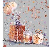 Cherry Orchard Men's Happy Birthday Card, Stylish Whisky Design, finished with Gold foil, complete with Envelope