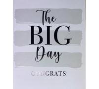 Cherry Orchard Modern Grey Congratulations Card with Silver Foil, The Big Day Design, Blank Inside, Wedding Engagement Graduation